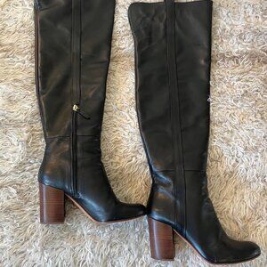 Signature Vince Camuto "Kylar" Leather Over the Knee Boots in Black  - Size 9